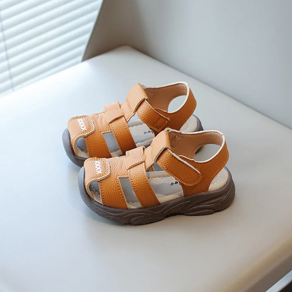 Summer Sport Sandals For Children PU Leather Vintage Boy's Sandals Soft-soled Anti-slippery Kid's Sandals Fashion Summer Shoes
