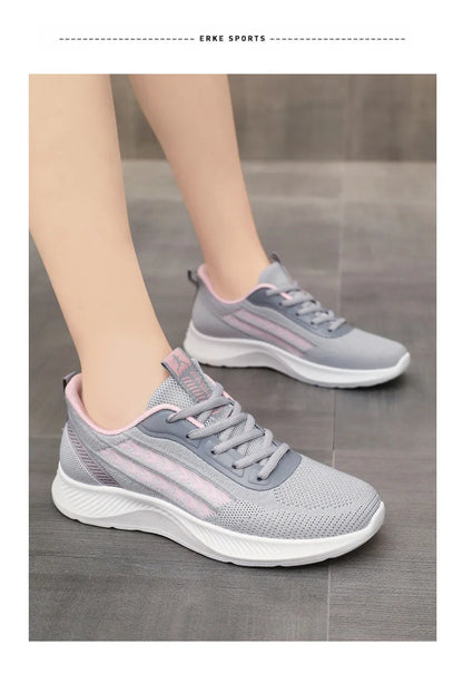 Women's Breathable Mesh Sneakers Platform Sole Korean Style Spring Casual Sports Shoe Plus Size Orthopedic  Height Walking Shoes