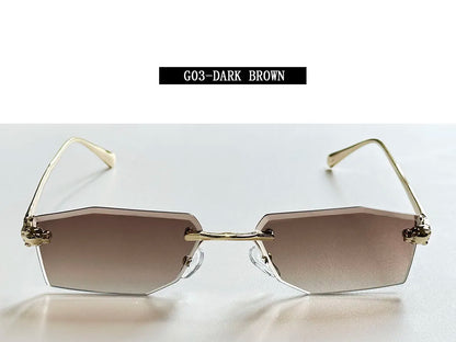 2026 Rimless Sunglasses Women Vintage Luxury Fashion Glasses Shades Dropshipping Luxe Lentes De Sol Mujer Lunette Soleil Femme