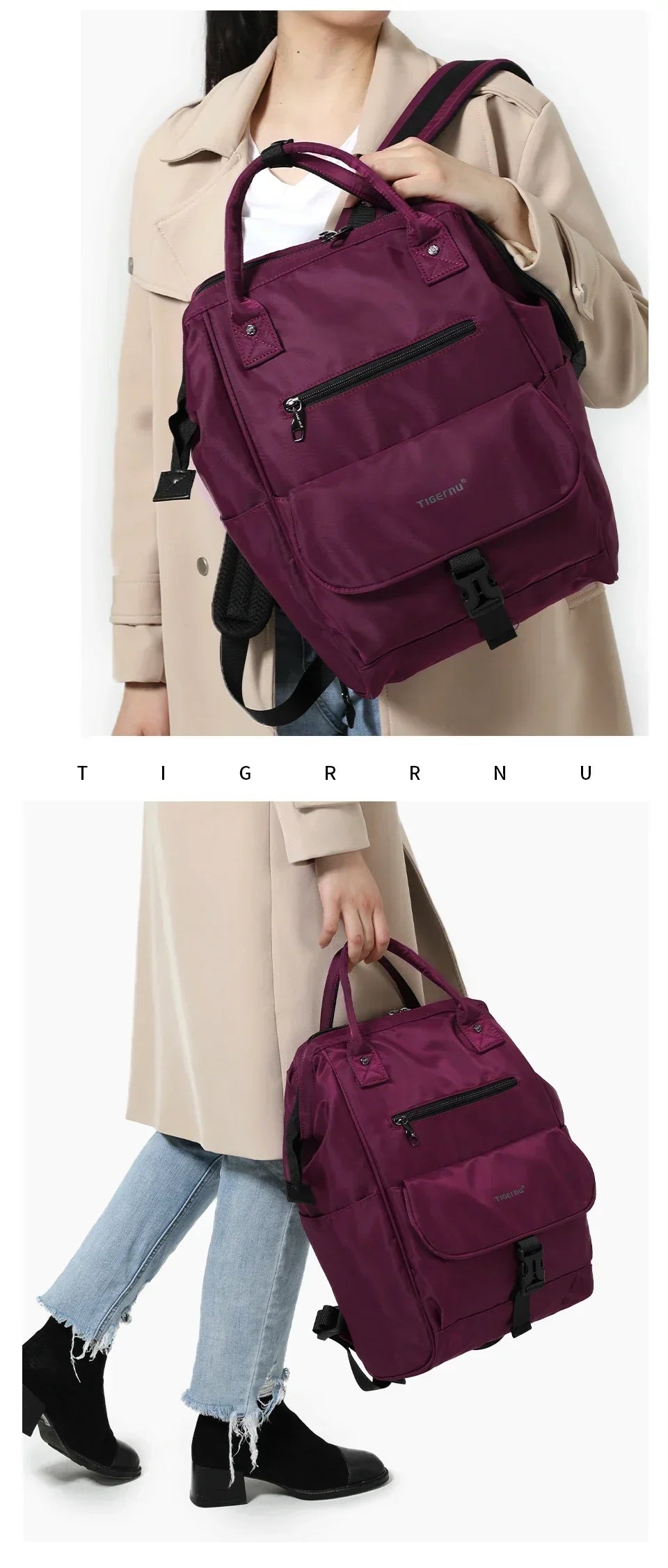 New Ladies Casual Backpack For Women Splashproof TPU Travel Camping Female Handbags Light Weight Hiking School Backpacks