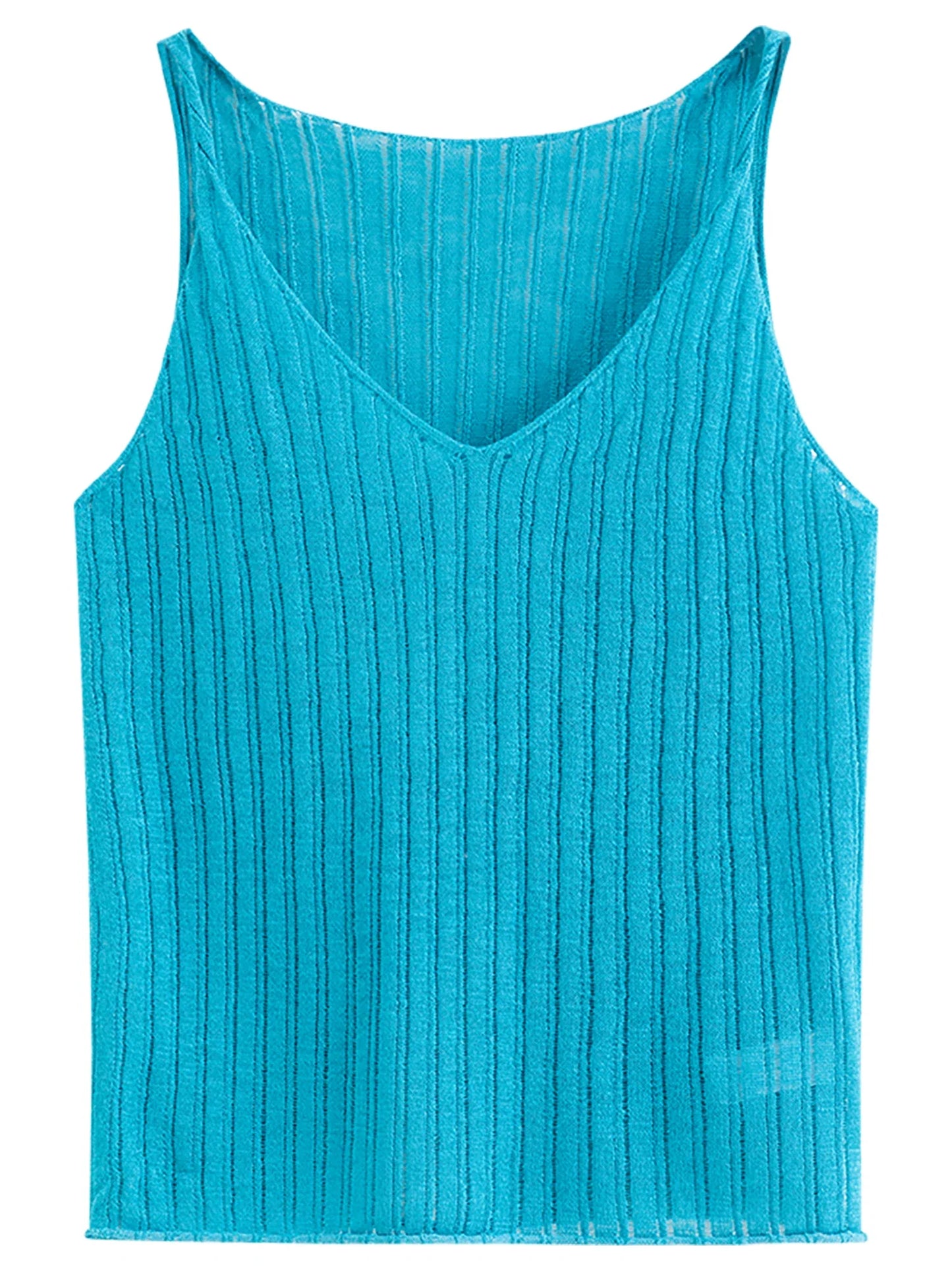 Stylish V-Neck Wool Knit Vest for Resort & Beach Vacation 2026 Summer New Arrival Casual Top Tanks Summer Sleeveless Camis
