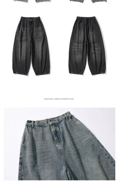 Spring Men Streetwear Denim Pants Men Harajuku Washed Baggy Jeans Men Y2K Fashion Punk Casual High Waist Wide Leg Pants