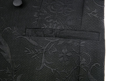 2025 High End Light Luxury Jacquard Hot Diamond Green Fruit Collar Wedding Suits for Men,Black/white Mens Evening Dress 2 Piece