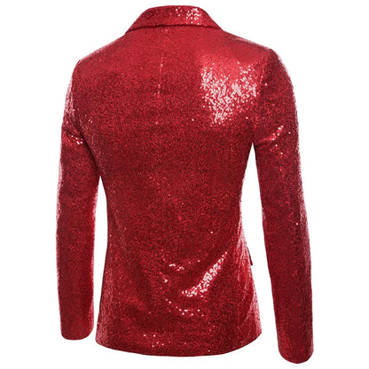 Men's Performance Jacket Gold Sequins Boutique High-end Men's Suits Blazer Korean Nightclub Wedding Host Suits Jacket Male