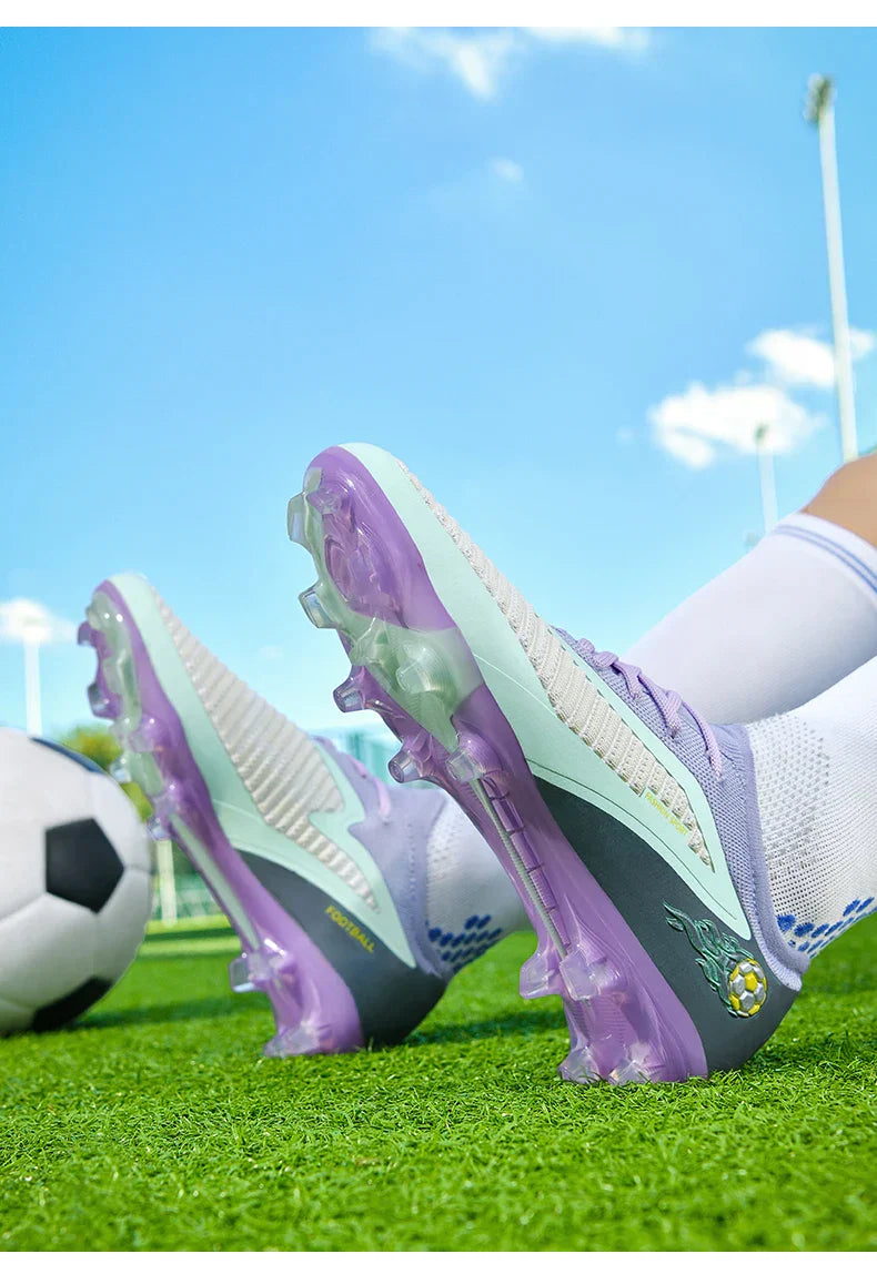 New Men Football Boots Outdoor Sport Boys Long Spikes Training Cleats Soccer Shoes Adult Non Slip Breathable Match Comfortable