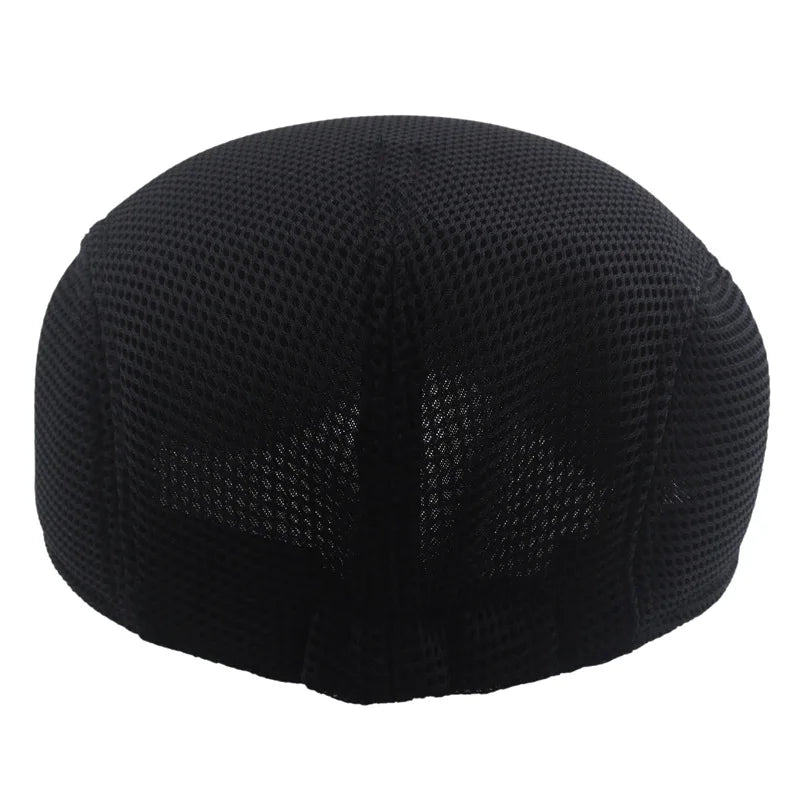 Men Women Hat Adjustable Newsboy Beret Ivy Cap Cabbie Flat Caps  Breathable Mesh Summer