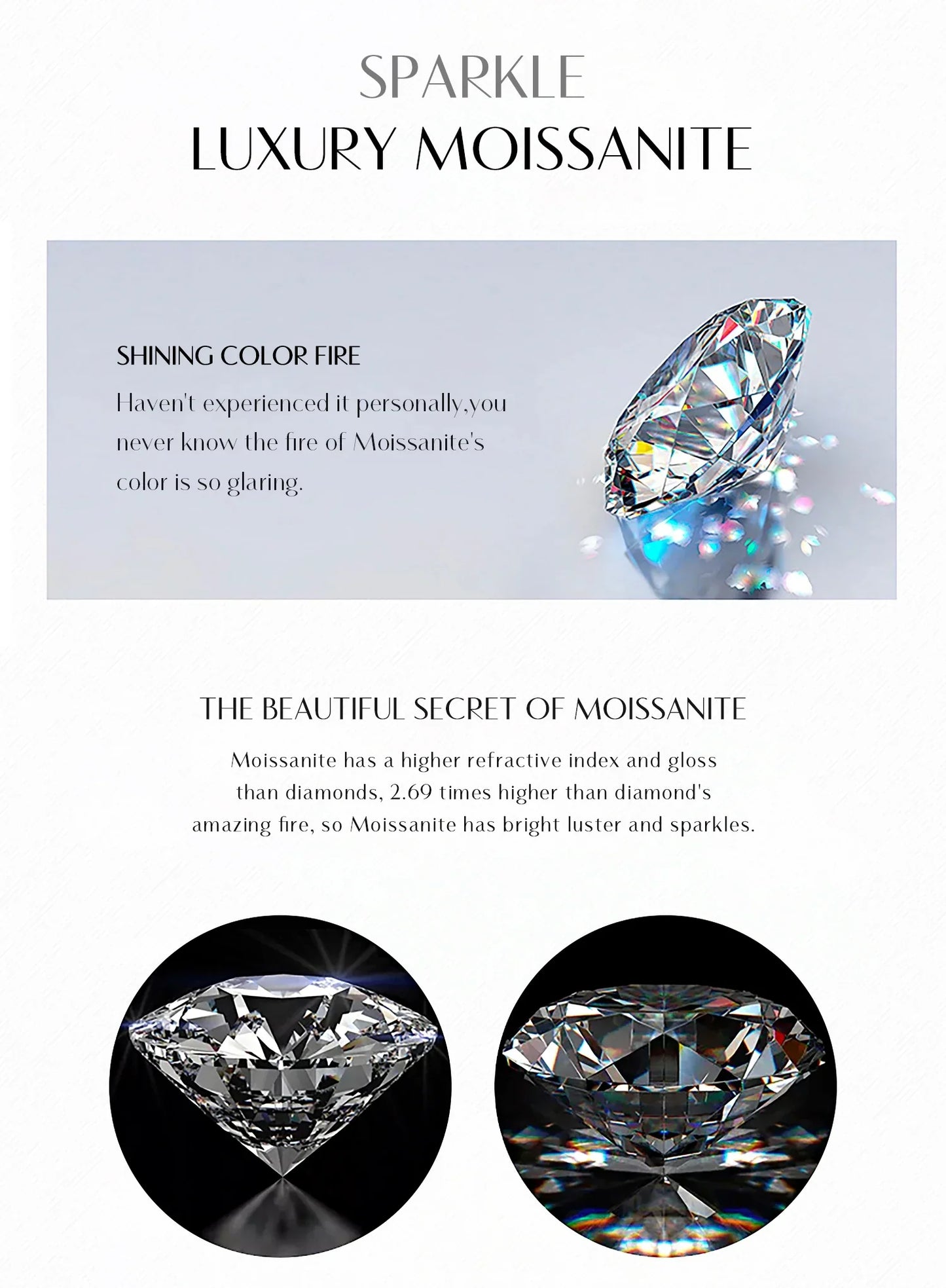 Simple D Color Moissanite 925 Sterling Silver Dazzling Lab Created Diamond Ideal Cut Stud Earrings For Women Jewelry
