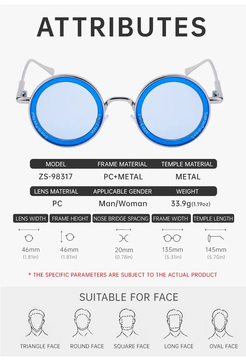 Round Steampunk Sunglass Men Vintage Punk Sunglasses Women Trendy Retro Fashion Glasses Gafas De Sol Hombre Lunette Soleil Femme