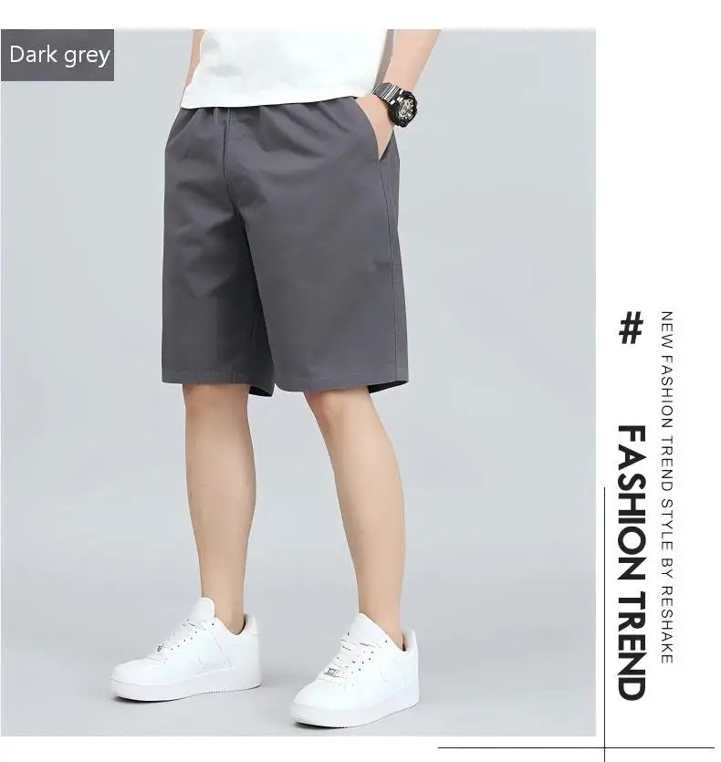 Men's Lightweight Cotton Summer Casual Shorts Loose Wide-Leg Fitness Exercise Work Shorts Comfortable Breathable