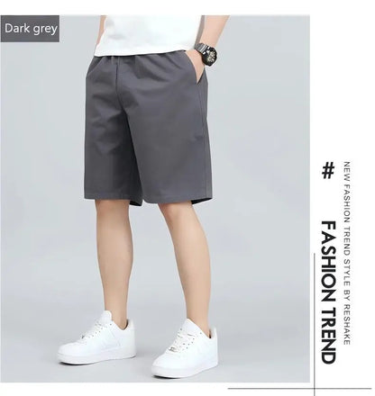 Men's Lightweight Cotton Summer Casual Shorts Loose Wide-Leg Fitness Exercise Work Shorts Comfortable Breathable