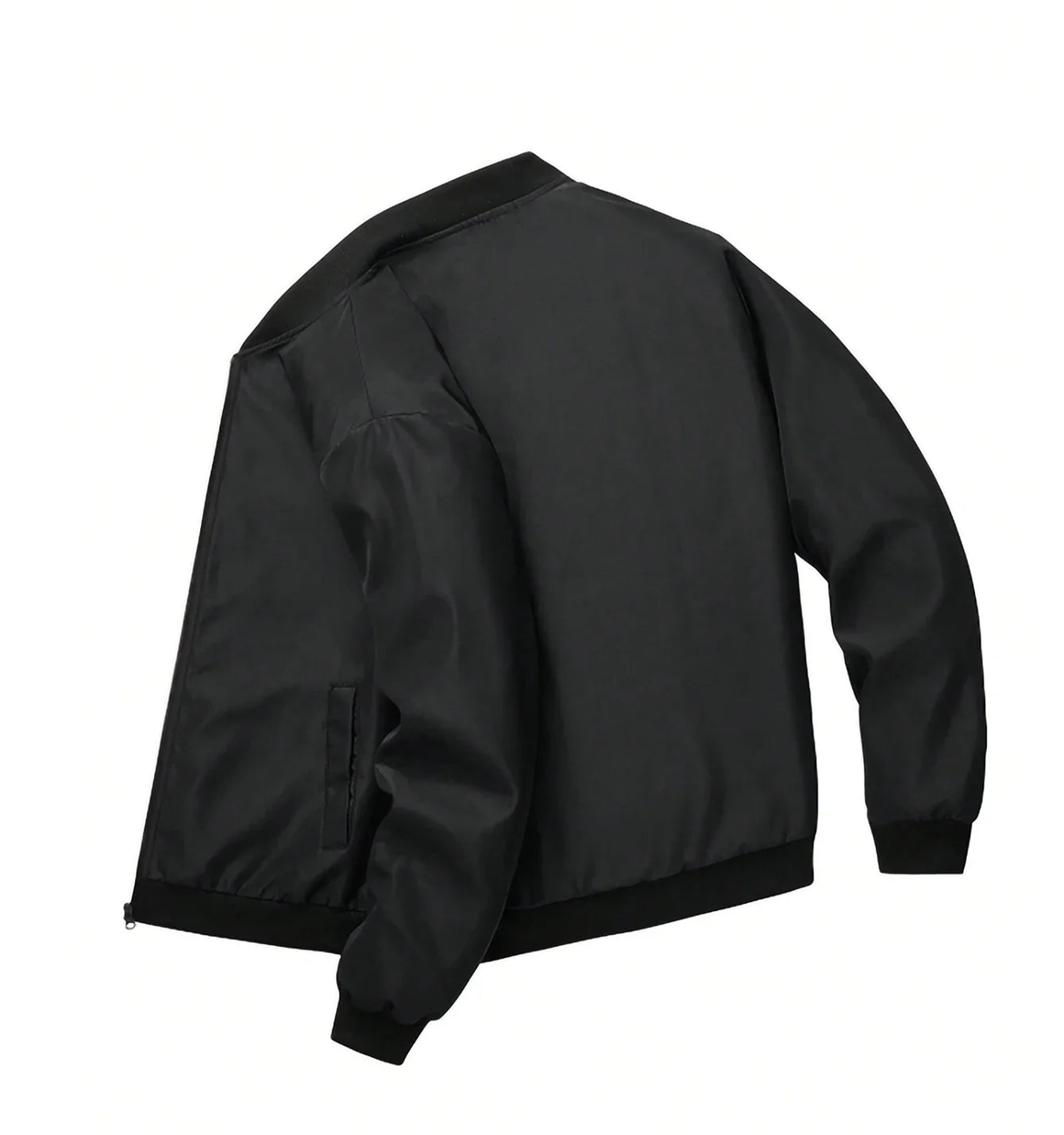 Men's Plain Light Jacket, Outdoor Sports and Leisure Stand-Up Collar Top, Baseball Jacket with Zipper and Elastic Hem, Windproof, Wear-Resistant, Comfortable and High-Quality Fabric, Suitable for Home Leisure, Work Clothing t