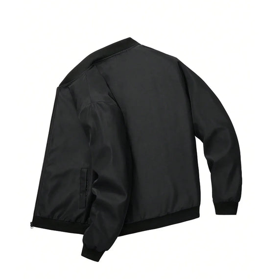 Men's Plain Light Jacket, Outdoor Sports and Leisure Stand-Up Collar Top, Baseball Jacket with Zipper and Elastic Hem, Windproof, Wear-Resistant, Comfortable and High-Quality Fabric, Suitable for Home Leisure, Work Clothing t