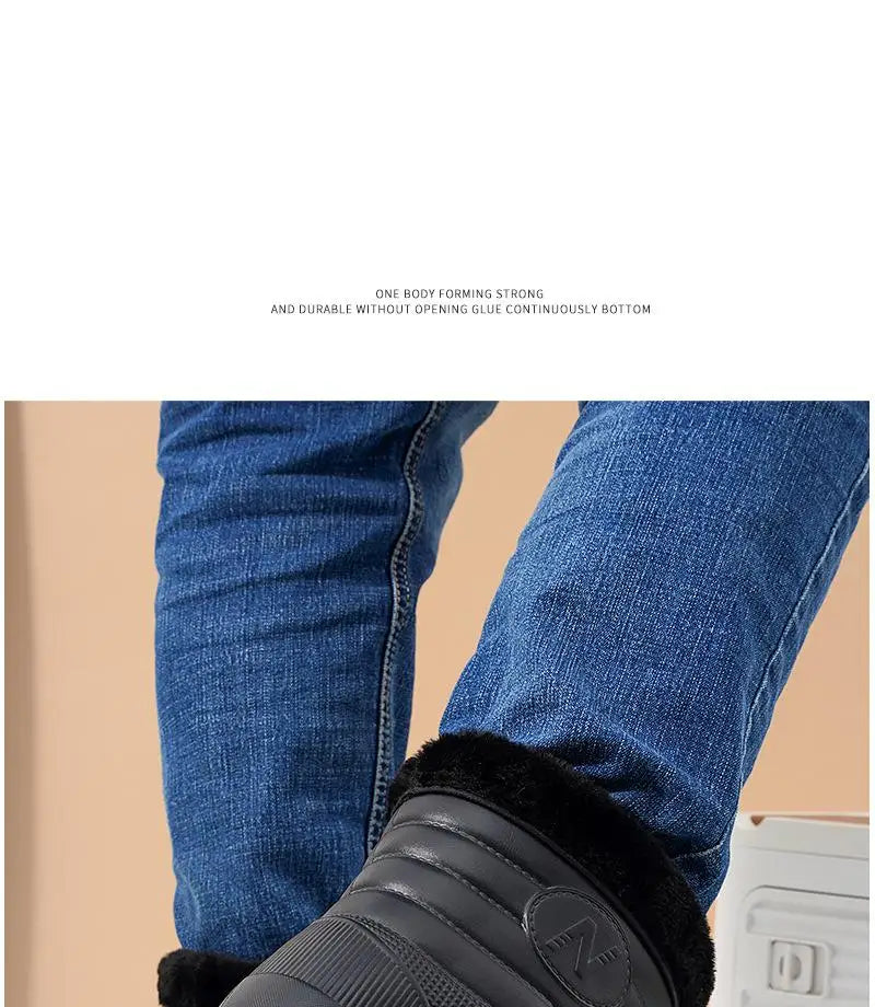 40-45 Men Rain Boots Winter Waterproof Shoes Ankle Snow Botas Plush Thick-soled Anti Slip High Top Zapatos Water Warm Footwear 1