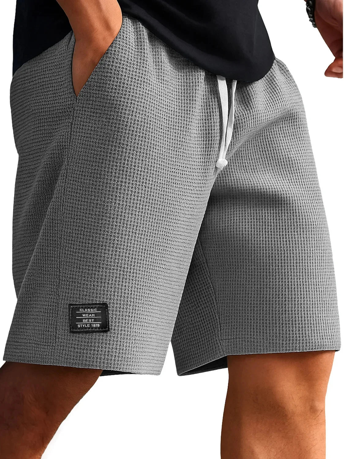 Men's Jacquard Casual Shorts Summer Harajuku Solid Sweatpants Fashion Men Short Pants Retro Men Clothes Roupas Streetwear New