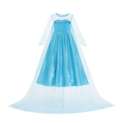 2026 Kids Princess Costume Girls Elsa Anna Dress Carnival Cosplay Snow White Aurora Moana Rapunzel Mermaid Belle Party Outfits