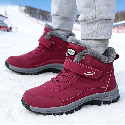 Snow Boots for Men Casual Winter Shoes Platform Non-slip Warm Fur Ankle Boots Plush Combat Outdoor Hiking Motorcycle Boots 2025
