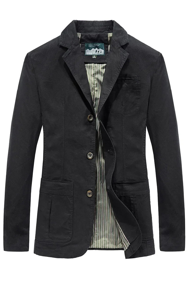 New Cotton Outdoor Comfortable Business Jacket for Men's Spring and Autumn Casual Fashion Suit for Men Blazers Jacket for Man