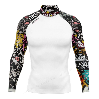 Hot Men's Rashguard Snorkeling Long Sleeve Surfing Shirts Diving Sunscreen Surf Sweatshirt UV Protection RightTrack Swimwear