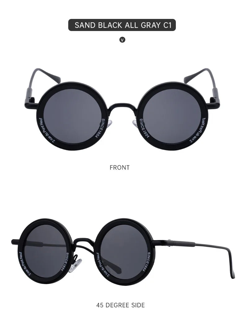 Round Steampunk Sunglass Men Vintage Punk Sunglasses Women Trendy Retro Fashion Glasses Gafas De Sol Hombre Lunette Soleil Femme