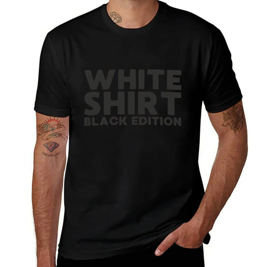 White Shirt Black Edition T-Shirt anime figures heavyweights cheap stuff Men's cotton t-shirt