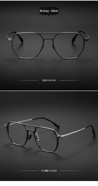 Large Frame Aluminum Frame Titanium Business Anti-Blue Light Reading Glasses Men Ladies Customizable Prescription ZY-20239