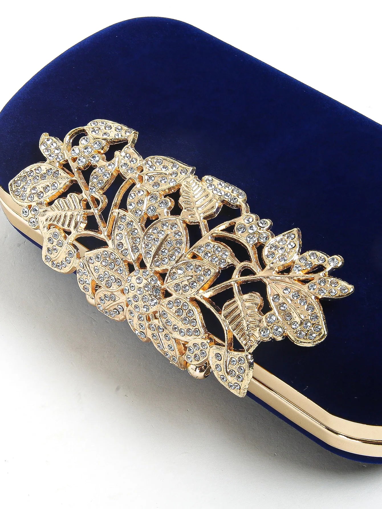 Rhinestone Clutch Bag with Crystal Floral Clasp Women Evening Handbag Formal Party Purse