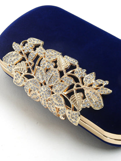 Rhinestone Clutch Bag with Crystal Floral Clasp Women Evening Handbag Formal Party Purse