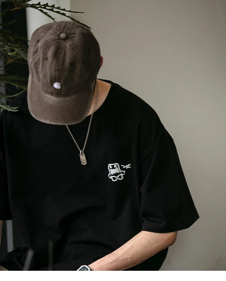 Summer Korean Oversize T-Shirt For Men Streetwear Harajuku High Quality Short Sleeve Loose Casual Tops Hip Hop Trendy Tee Male