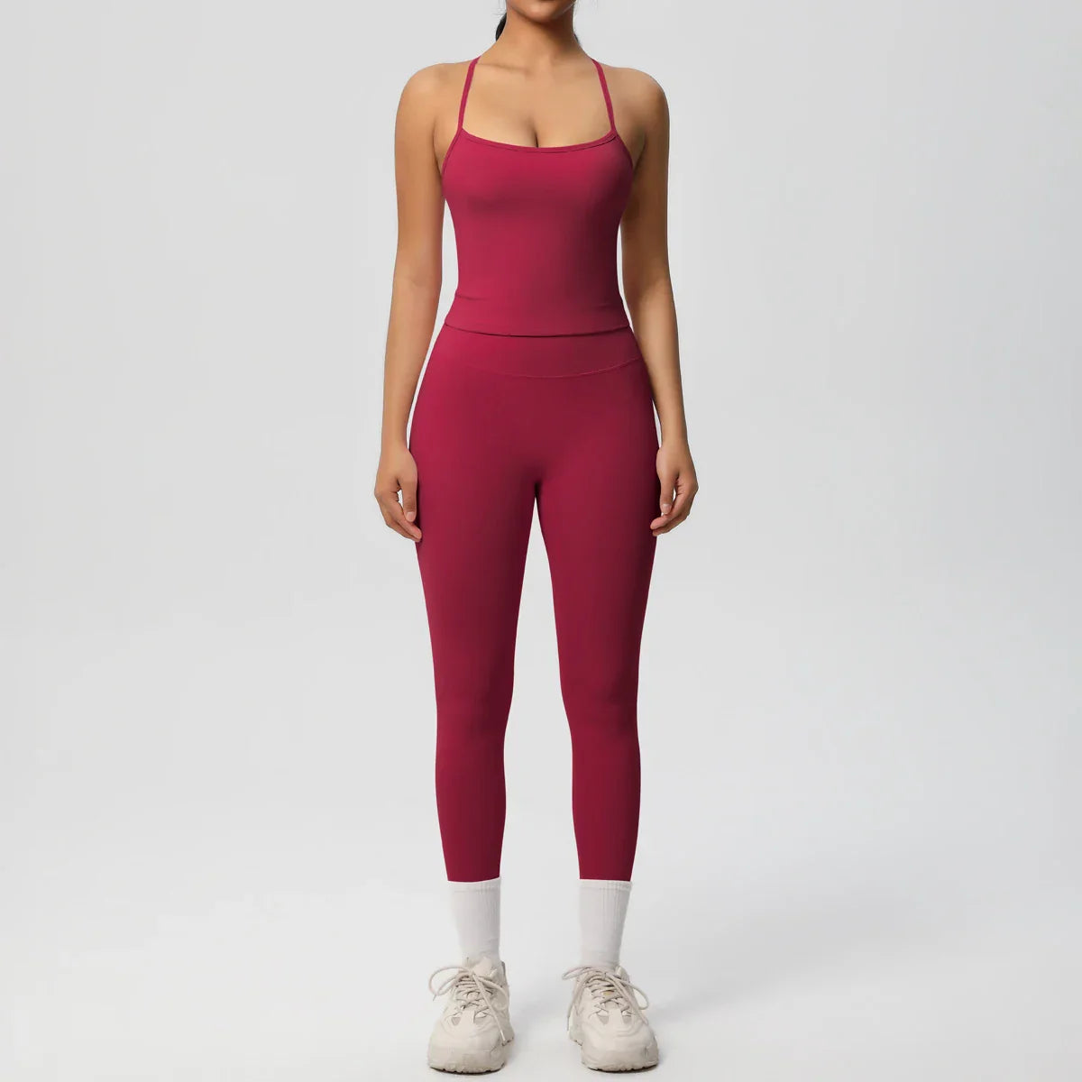2PCS Yoga Set Nude Feeling Workout Sets Women Tracksuit Gym Push Up Fitness Running Workout Sportwear Sport Bra Leggings Suit