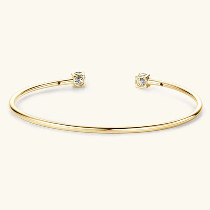 2-Stone 0.8ct Pear Cut Moissanite Cuff Bangle 925 Silver Open Hand Chain Bracelet Adjustable Diamond Jewelry For Women Gift