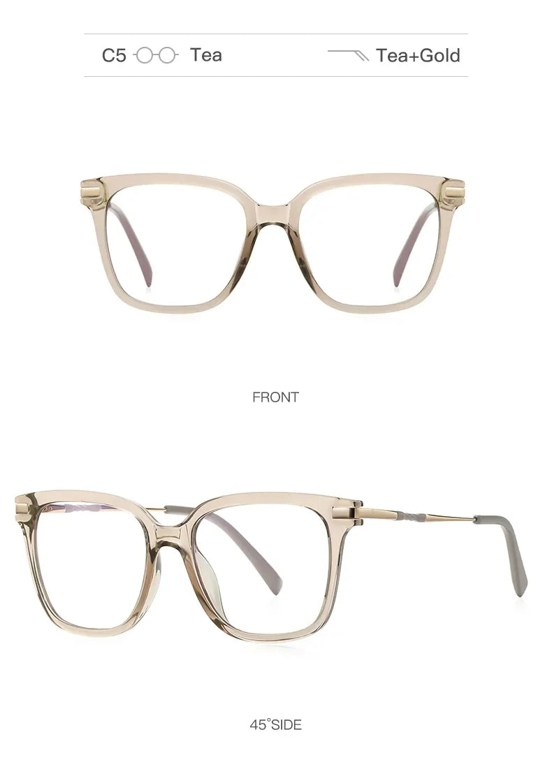 Women's  Reading Glasses Anti Blue Light Geometric Pink Frame Myopia Astigmatism Prescription Glasses  Women  PFD2129