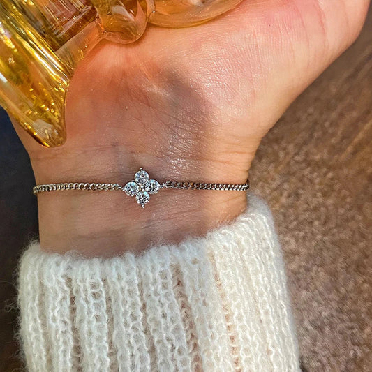 Bracelet en Moissanite 3mm Couleur D, Coupe Excellente, pour Femme, Bijou Simple et Élégant pour Mariage ou Anniversaire, en Argent Pur 925