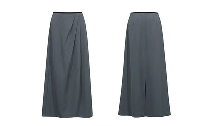 Women's Skirt 2026 Summer New Solid Color Wrinkle-Resistant Elegant Office Versatile Long Pleated Skirt For Women 12622145