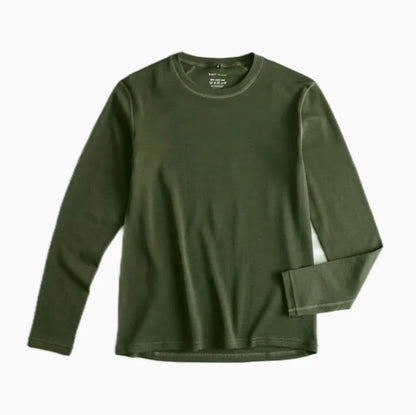 Men's 100% Merino Wool Thermal Long Sleeve T-Shirt Base Layer Breathable Wicking Anti-Odor Underwear for Outdoor Activities