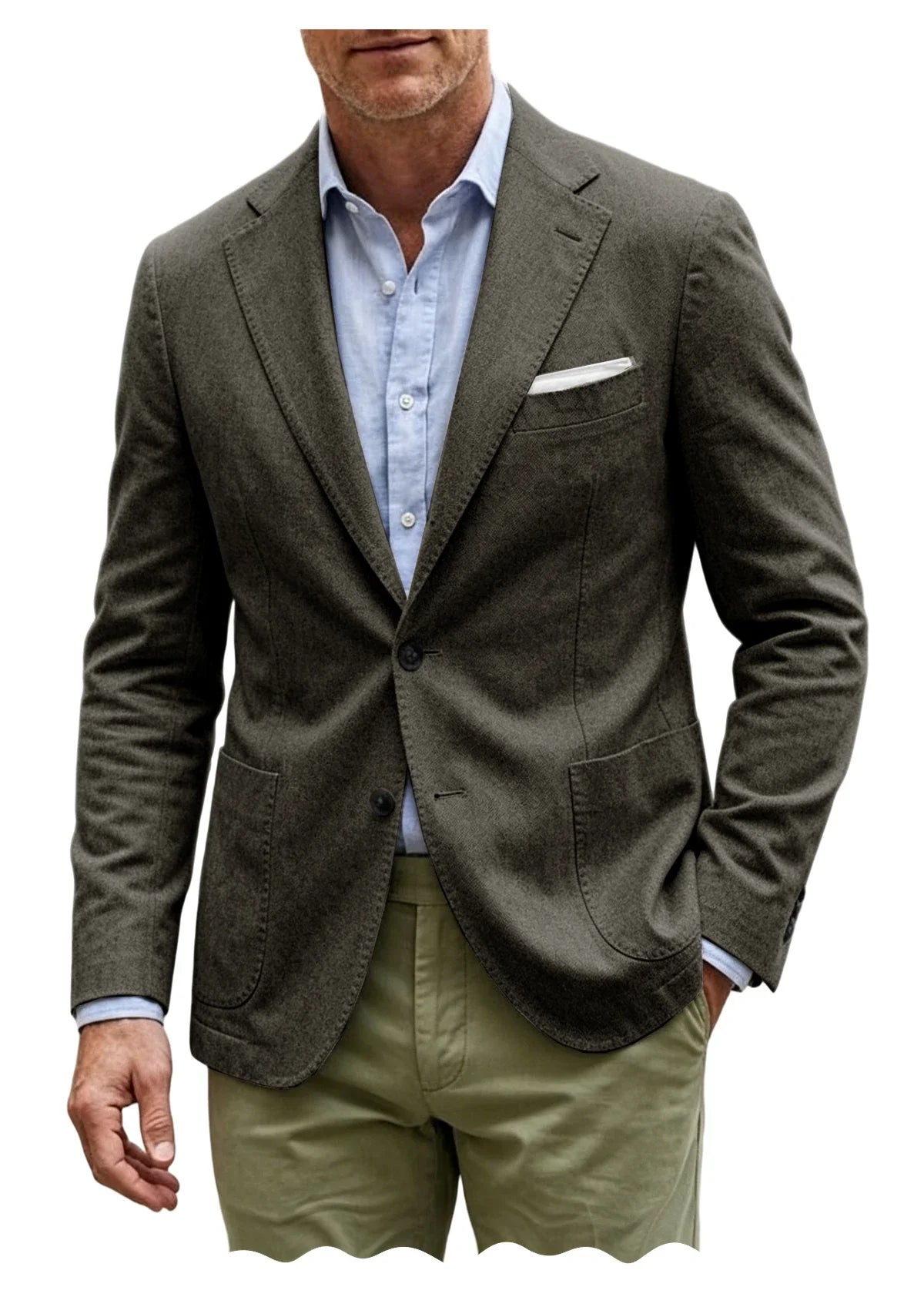 Men's Cotton Blazer Notch Lapel 2 Button Slim Fit Suit Jacket Lightweight Breathable Business Casual Daily Sport Coat for Spring
