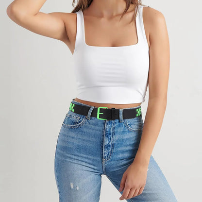 Ladies' inlaid belt, suitable for punk, street, and retro styles, can be paired with hard items such as leather jackets