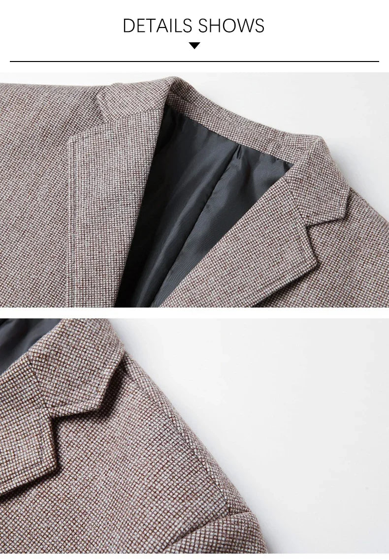 Brand 2026 Spring Elegant Blazer for Men Long Sleeve 2 Button Wedding Party Easy Care Business Blazers Suits Men
