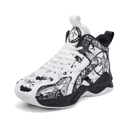 Kids Basketball Shoes Non-slip Breathable PU Leather Basketball Training Sneakers Boys Girls Sports Shoes Children Running Shoes