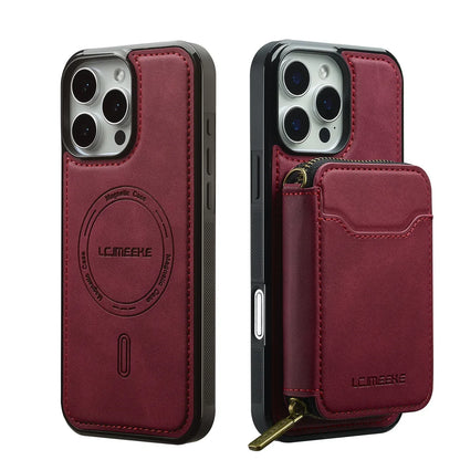 For Magsafe Magnetic Leather Phone Case for iPhone 16E 17 Air 16 15 Plus 14 13 12 11 Pro Max Wallet Card Holder Pocket Cover