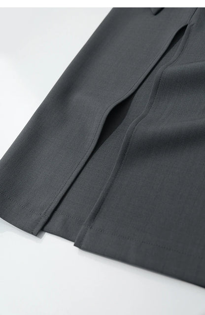 Women's Skirt 2026 Spring New H-Line Elegant Anti-wrinkle Split Skirt Solid Mid-length Versatile Woman Clothes 12621005