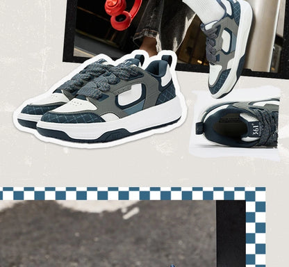 Men Board Shoes Synthetic Leather Upper Comfort Chunky Anti-slip Durable Commuter Sneakers Male 672616614