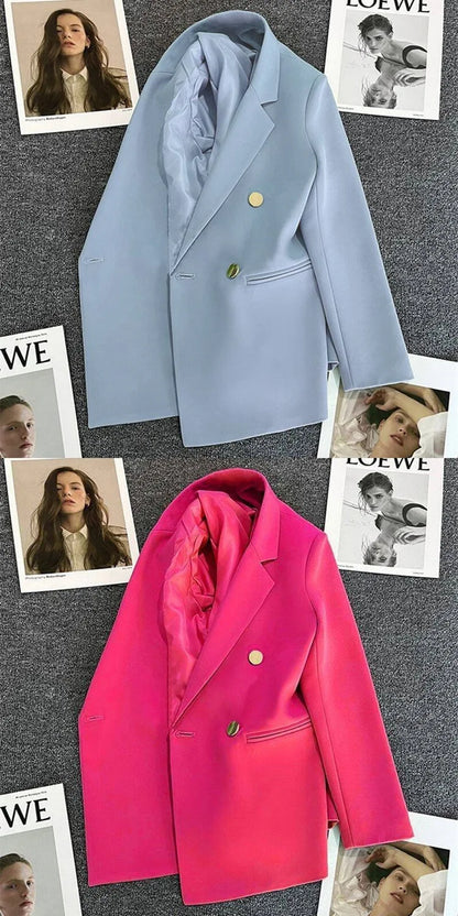 Casual Plaid Women's Suit Jacket Spring Autumn New Style Large Size Street Style Top Quality Polyester Commute Style Fashionable