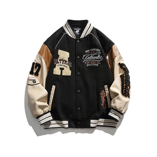 2024 Men's Baseball Jacket Casual Splicing Embroidery Baseball Uniform Autumn Outdoor Jacket Anti-Wind Casual Coat Mens Clothes