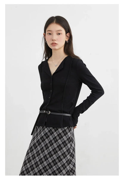 Women Cardigan Casual New Small Lapel Long Sleeved T-shirt Slim Female Knitted Sweaters Sports Spring Autumn 2025