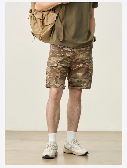 2025 Summer New Camouflage Tactic Shorts Men Oversize Outdoor Cargo Shorts