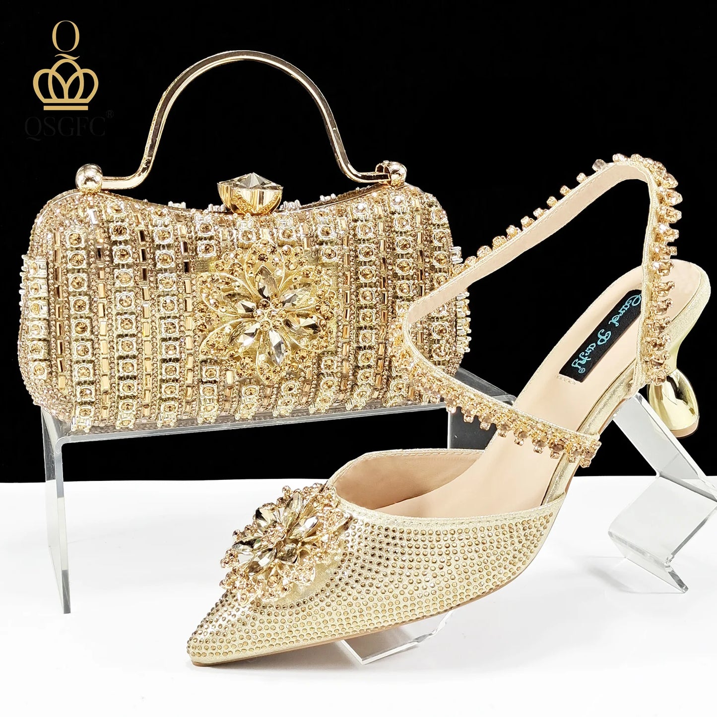 Festive Elegance: Dazzling Heels and Chic Clutch Perfect Combination Of Shoes And Bags for Party Occasions