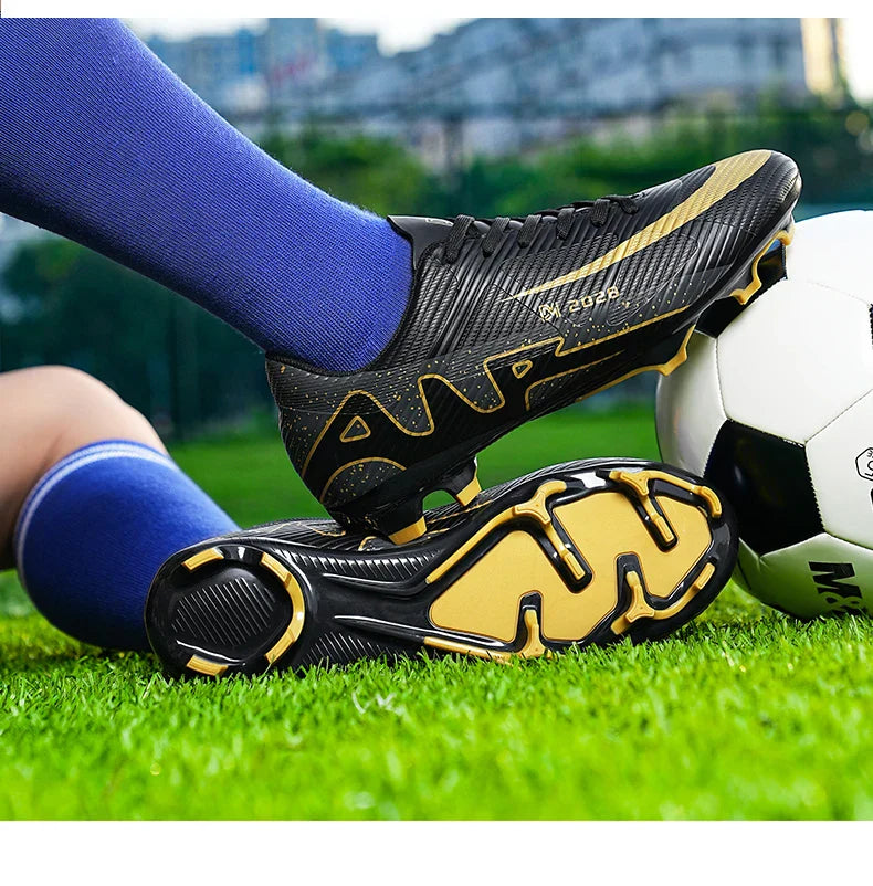Professional FG/TF Soccer Cleats Men Football Boots Long Spike Grass Match Breathable Lightweight Comfortable Training Sneakers