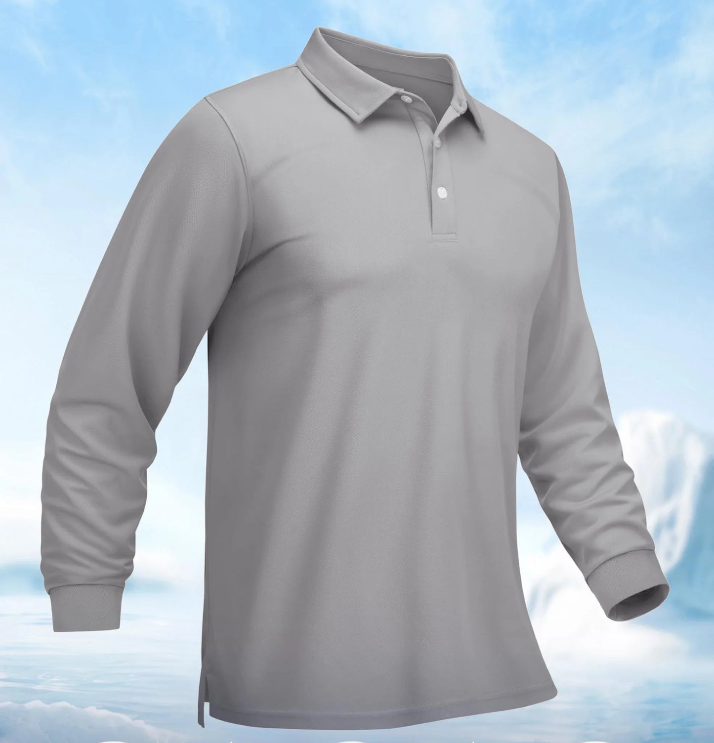 Men Sports Polo Shirts Quick Dry Golf T-shirts Breathable Work Shirts Casual Office Shirts Lightweight Top Long Sleeve