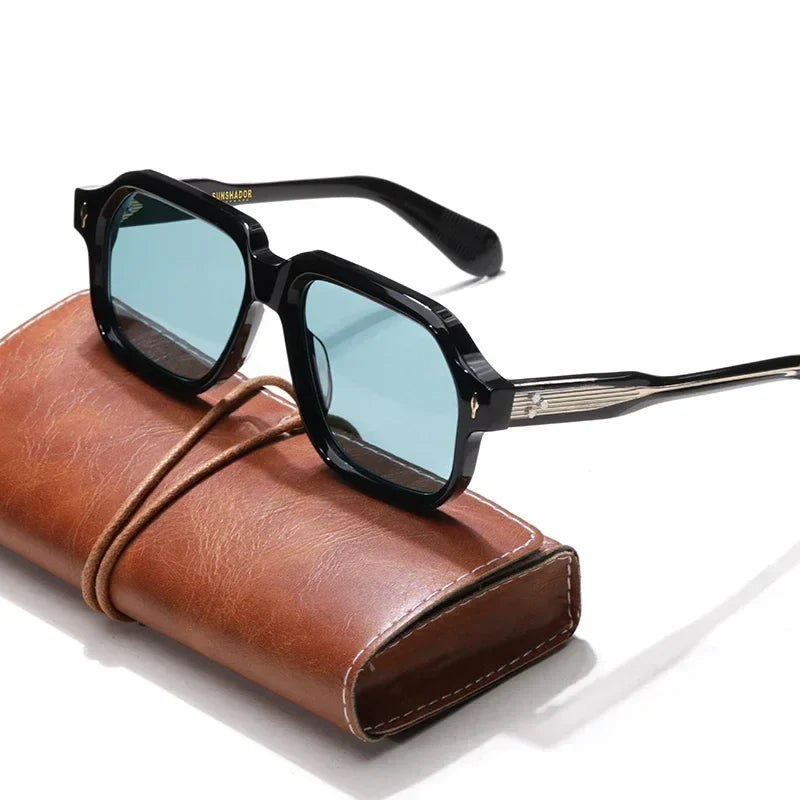 Fashion Top Quality Brand Men Sunglasses Retro Acetate Square Driving Overzie Outdoor Protection UV400 Luxury Women SUN GLASSES