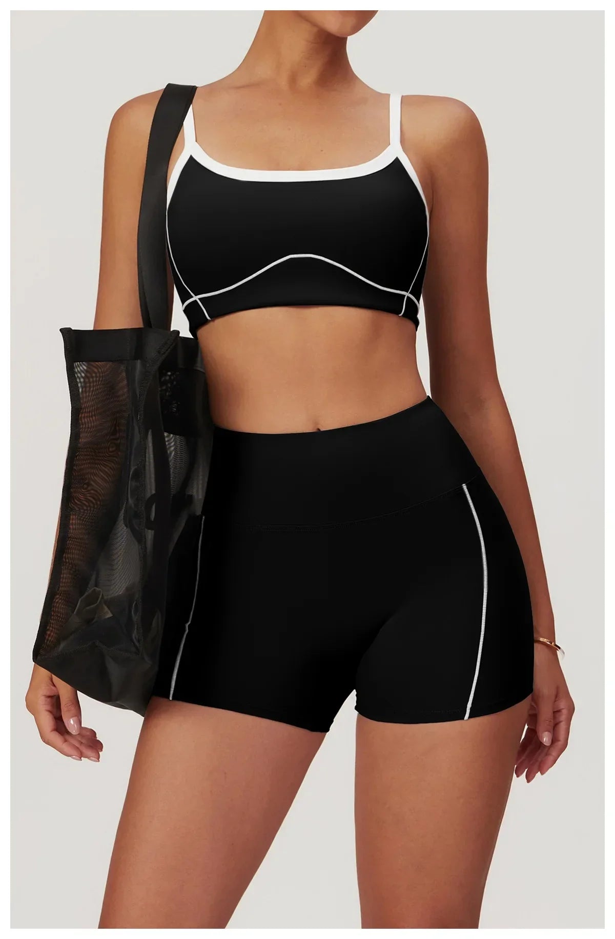 Yoga Set Women Sport Bra Gym Workout Legging High Waist Wide Flare Pant Fitness Sports Shorts Active Wear Suit
